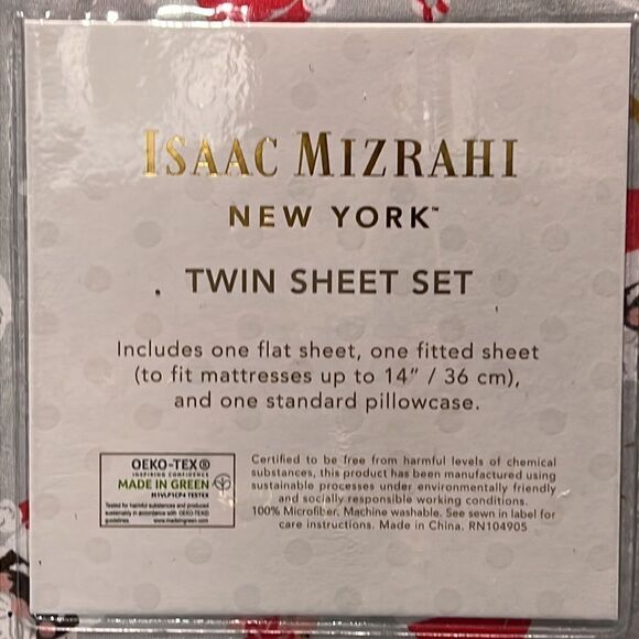 Isaac Mizrahi Christmas Santa Clause Twin Sheet Set - Picture 5 of 5
